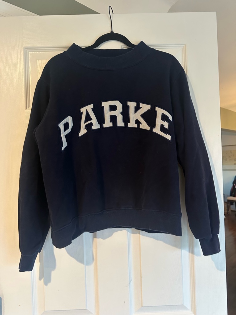 Parke Navy Crewneck Sweatshirt with White Appliqué